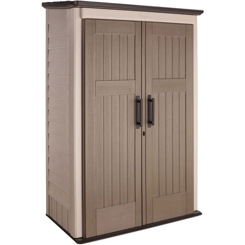 Rubbermaid Outdoor Large Compact Vertical Storage Shed Beige 4 Ft X 2 6 In Com Rubbermaid Outdoor Large Compact, Rubbermaid Kitchen Storage Cabinet