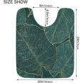 thumbnail image 4 of Dreamtimes Leaves Bath Mat Set Soft High Absorbent Non Slip Rectangular Bath Rug+U-Shaped Toilet Mat, Non-Slip Bath Carpet Bath Mats for Bathroom 17.3"x13.4"+23.6"x15.7", 4 of 5