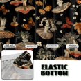 thumbnail image 4 of SCRAWLGOD Mushroom Floral Leaf Print Black Futon Cover for Armless Sofa Bed, Dustproof Futon Mattress Covers Couch Cover Protector with Elastic Bottom for Cats and Dogs, 4 of 7