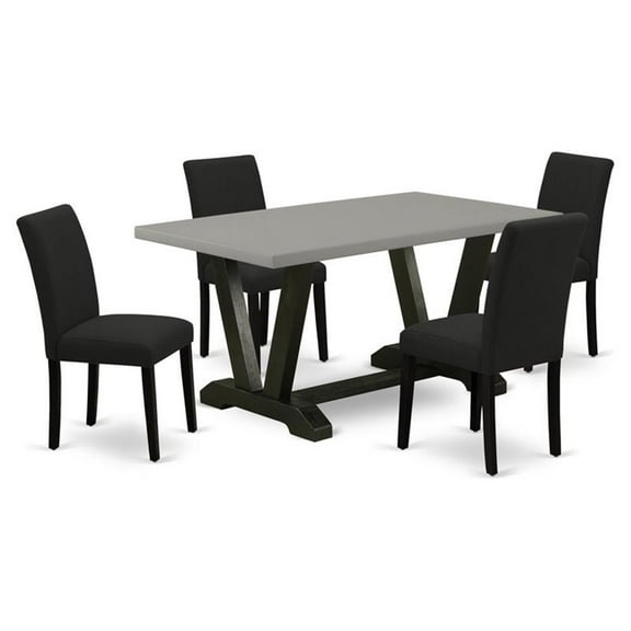 Atlin Designs 5-piece Dining Set with Upholstered Seat in Black