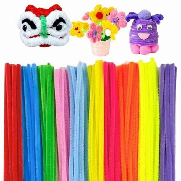 300 piezas de limpiadores de tuberías gruesos, suministros para manualidades, 7 surtidos de tallos de chenilla de color pastel macarrón para proyectos de arte y manualidades, decoraciones creativas de
