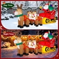 thumbnail image 4 of Firstness 8ft Christmas Inflatables Santa Claus on Sleigh with 3 Reindeer Xmas Blow ups with LED Lights Outdoor Yard Lawn Decoration, 4 of 12