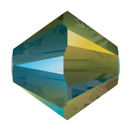 Iridescent Crystal - Swarovski Crystal, #5328 Bicone Beads 3mm, 25 Pieces, Crystal Iridescent Green