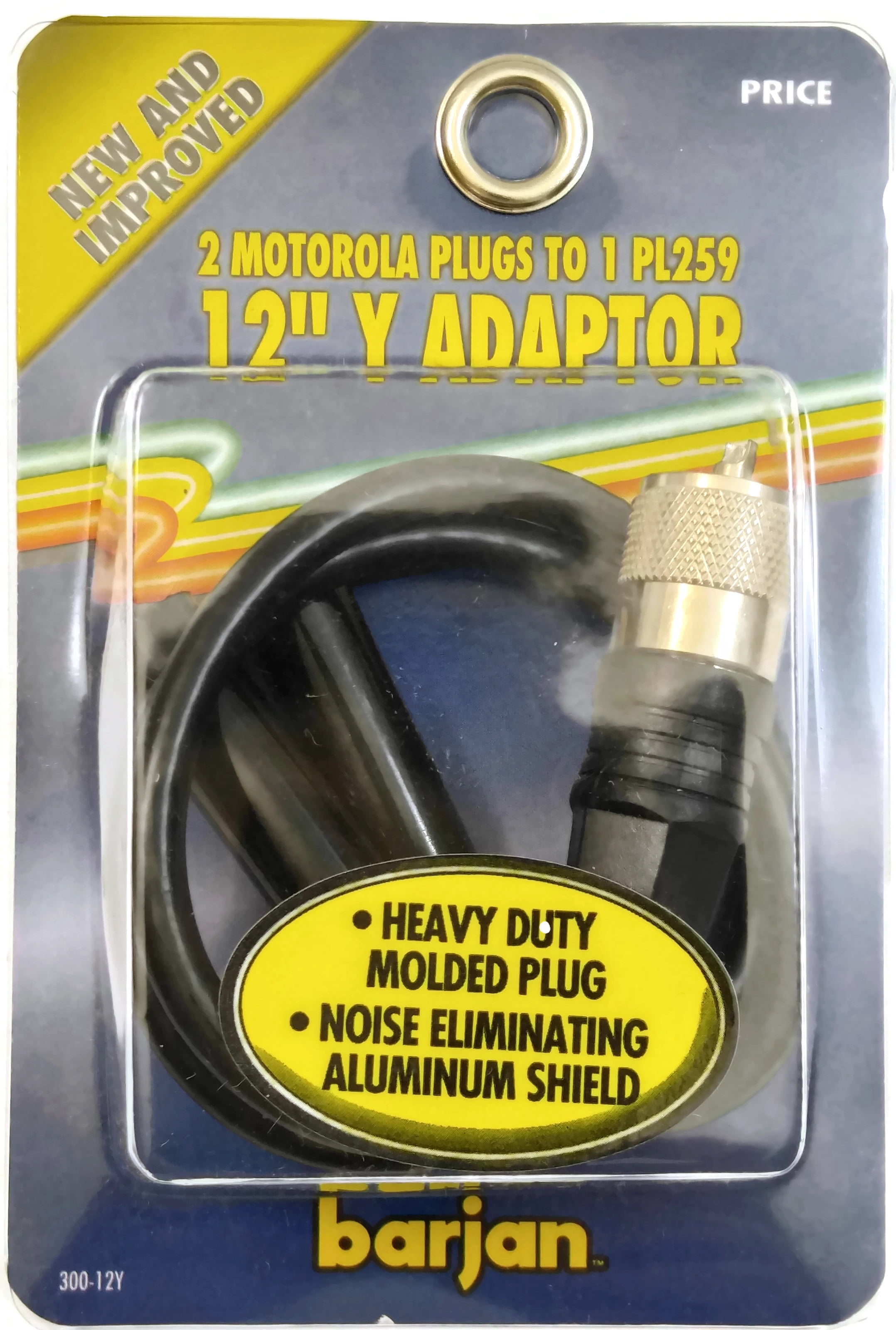 Barjan 300-12Y 1ft CB Radio Cable Adapter 2 Female Motorola to PL259 Male