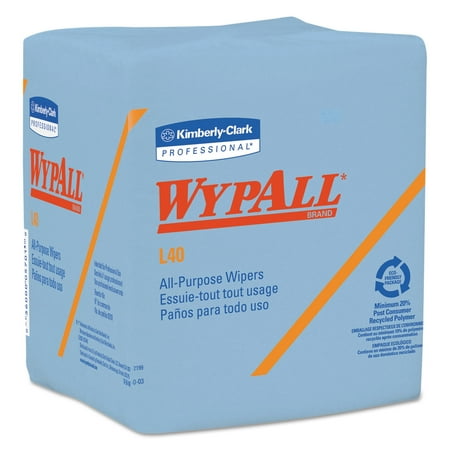 WypAll L40 Wiper, 1/4 Fold, Blue, 12 1/2 x 12, 56/Box, 12 Boxes/Carton -KCC05776