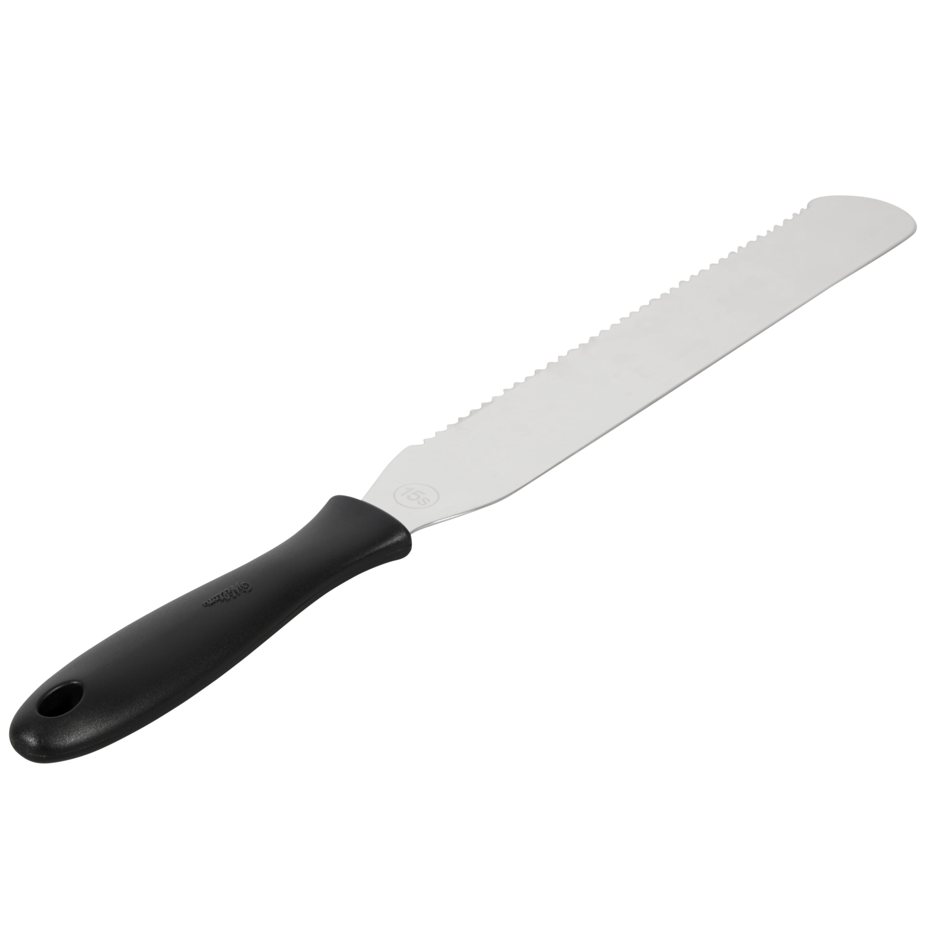 Wilton Icing Spatula, Stainless Steel, Black, Serrated Model, 15-inch
