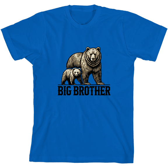 Big Brother Bears Boy's Natural Crew Neck Short Sleeve Tee-Medium