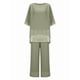thumbnail image 3 of Conjunto de 2 Piezas para Mujer, Top Brillante, Pantalones Anchos, Traje Informal de Cuello Redondo con Lentejuelas. Verde L, 3 of 8
