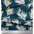 thumbnail image 2 of Soimoi Blue Silk Fabric Print Feather Print Fabric by the Yard 42 Inch Wide, 2 of 3