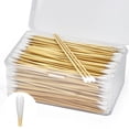 thumbnail image 1 of 500 hisopos de algodón de 6.0 in de largo en caja de almacenamiento – Hisopo de limpieza fuerte con mango de madera – Hisopos de algodón sin pelusa con palos de madera – Aplicadores con punta de algod, 1 of 5