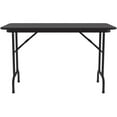 thumbnail image 2 of Pemberly Row 24"W x 48"D Steel Metal & Wood Folding Table in Black Granite, 2 of 6