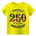 thumbnail image 4 of American 250 Anniversary Shirt Boys Independence Day Printed Casual Crewneck Short Sleeve Tee Girls 4Th of July Shirt Yellow 7-8 Years, 4 of 5