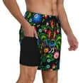 thumbnail image 3 of Balery Roosters and Flowers Mens Swim Trunks Swim Shorts for Men Quick Dry Inseam Beach Shorts with Compression Liner Pocket-Large, 3 of 9