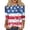 A03 Red, variant on Women 4th of July Shirt 3/4 Sleeve Crew Neck Loose Patriotic T Shirts With Flag Stars Stripes Basic Work Tee Vacation Clothes Red XXL