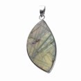 thumbnail image 5 of Natural Labradorite Teardrop Pendants with Platinum Plated Brass Findings 34~60x13~35x5~15mm Hole: 4x7mm DIY, 5 of 5