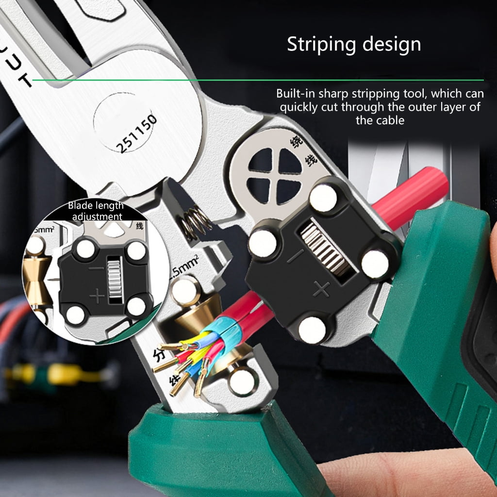 CEORPER Wire Stripper Tool Multifunction Voltage Detection Ergonomic Handle Electricians