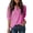 Hot Pink, variant on Spring Summer Casual Top for Women V-Neck Short Sleeve Hollow Out Fashion Bubble Sleeve Blouse, Blue S