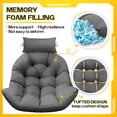 thumbnail image 2 of Cojín para Silla Colgante en Forma de Huevo con Espuma de Memoria - Elefante Mágico Gris, 2 of 7
