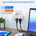 thumbnail image 5 of Dretolfn Universal Travel Adapter kit, International Power Adapter with 6 AC Outlets(3 USB) and 3 Individual Switches,Type A/B/C/G/E/F Plug Kit, 5 of 7
