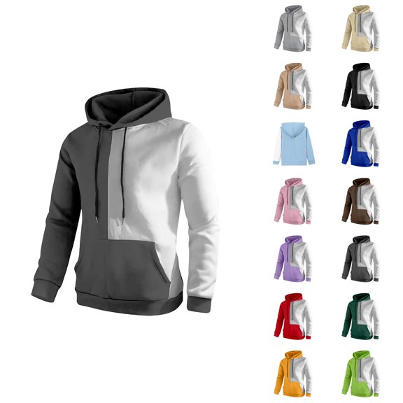 Men's Fashion 3D Casual Part Print Hooded Pullover Long Sleeve Drawstring Hooded Sweater Tops Men Cotton Hooded Sweatshirt