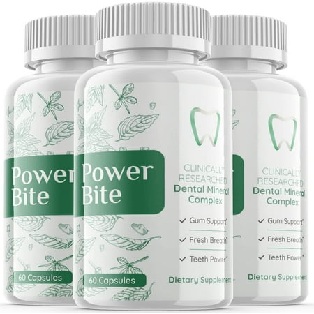 (3 Pack) Power Bite - Advanced Oral Probiotics Formula for Healthy Teeth and Gums, Fresh Breath, Ear, Nose, Throat, and Immune Health Supplement - 180 Capsules