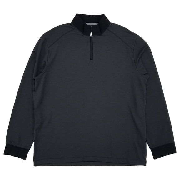 Van Heusen Mens Black Long Sleeve High Neck Pique Quarter-Zip Pullover 2XLT