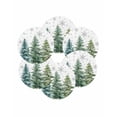 thumbnail image 7 of 15 Inch Round Placemats Set of 6, Green Christmas Tree Non Slip Heat Insulation PP Table Mats, Xmas Tree Grey Snowflake Washable Place Mats for Kitchen Dining Party Table Decor, 7 of 7