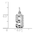 thumbnail image 2 of Auriga 14k White Gold Brushed Diamond-cut Number 9 Charm for Women (L-15.63 mm, W-7.97 mm), 2 of 6