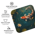 thumbnail image 3 of Easygdp Koi Pond Lilies or Leather Coasters Set of 4 Coaster, Non-Slip, Heat Resistant for Home, Office, Kitchen (Round,Square,Octagon,Hexagon)-Square, 3 of 6