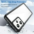 thumbnail image 5 of Case for Xiaomi Redmi Note 12 Pro Phone Case Slim Dropproof [Defend from Drop/Scratch/Slip/Fingerprint] Clear Acrylic Hard Back Soft TPU Bumper Hybrid Phone Cover for Redmi Note 12 Pro-Black, 5 of 16
