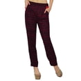 thumbnail image 2 of Bimba Women Red Printed Trouser Casual Pants With Pocket Boho Clothing, 2 of 5