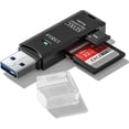 thumbnail image 1 of USB3.0 Micro SD Card Reader, 5Gbps 2-in-1 SD Card Reader to USB Adapter, Wansurs Memory Card Reader for SDXC, SDHC, MMC, RS-MMC, Micro SDXC, Micro SD, Micro SDHC and UHS-I Cards (1Pack Black), 1 of 9