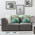 thumbnail image 3 of Acheng Teal Marble Pillow Covers Set of 2 Turquose Green Marble Decor Golden Lines Throw Pillows Leaves Outdoor Farmhouse Decorative Cushion for Couch Bed Sofa White, 3 of 6