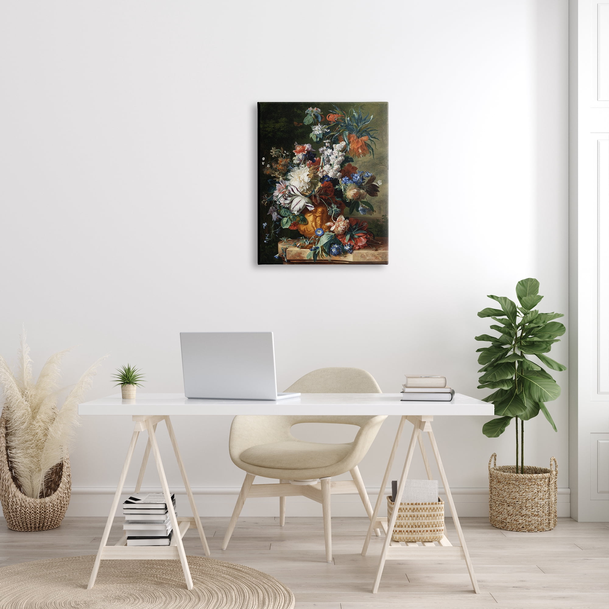 Stupell Industries Bouquet of Flowers in Urn Jan van Huysum Painting Painting Gallery Wrapped Canvas Print Wall Art, Design by one1000paintings