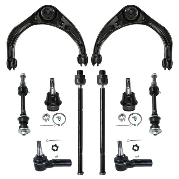 Detroit Axle - 2WD Front End 10pc Suspension Kit for Dodge Ram 1500 2006 2007 2008, 2 Upper Control Arms 2 Lower Ball Joints Inner Outer 4 Tie Rods 2 Sway Bars Replacement 5 Lugs