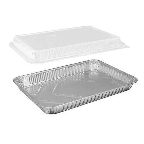 Handi-Foil of America 1/4-Size (Quarter) Sheet Cake Aluminum Foil Pan w/Clear Low Dome Lid (pack of 50)