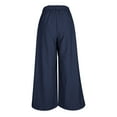 thumbnail image 5 of SYMOID Womens Blue High-Waisted Wide-Leg Stretchy Cotton Pants - - Comfortable with Front Pockets, Versatile for Daily & Office Wear,Size 2XL, 5 of 8