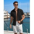 thumbnail image 4 of COOFANDY Men' Button Down Shirts Short Sleeve Shirts for Men Linen Textured Cotton Shirt, 4 of 6