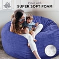 thumbnail image 6 of CordaRoy's Chenille Convertible Bean Bag Chair, King Classic, Navy, 6 of 9