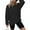 5267-BLACK, variant on TEMOFON Womens Long Sleeve Shirts Blouse Oversized Tops Waffle Knit Crew Neck Sweatshirts Fashion Side Slits Casual Pullover Khaki