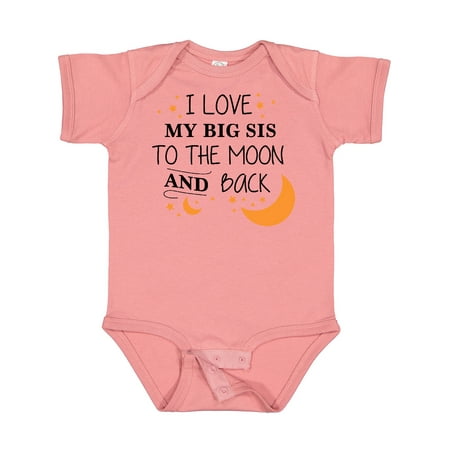 

Inktastic I Love My Big Sis to the Moon and Back Boys or Girls Baby Bodysuit