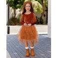 thumbnail image 5 of Arshiner Toddler Girls Dresses Sparkly Tulle Dress Fall winter Velvet Dresses for Toddler, Irregular Tulle and Cute Bowknot Design, Great for Halloween Christmas Holiday Party, 5 of 5