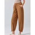 thumbnail image 3 of jinghuiyue Womens Yoga Pants Casual High Waist Wide Leg Elastic Drawstring Capri Palazzo Lounge Trousers with Pockets S, 3 of 7