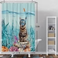 thumbnail image 2 of Mizhona Funny Cat Shower Curtain Undersea Ocean for Bathroom Water Resistant Polyester Fancy Decoration Washable 72"X72", 2 of 3