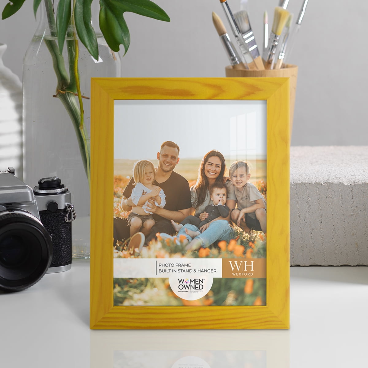 Woodgrain 6 in. x 8 in. Sunflower Yellow Picture Frame