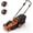 orange, variant on 17-in Cordless Lawn Mower 2x20-volt Battery Powered Push Mower with 2-in-1 Mulching and Bagging 6 Height Adjustments 40L Grass Bag Lightweight Electric Mower Battery Included