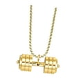 thumbnail image 4 of EHJRE Dumbbell Pendant for Men Decor Sport Creative Necklace for Holiday Party Men Gold, 4 of 9