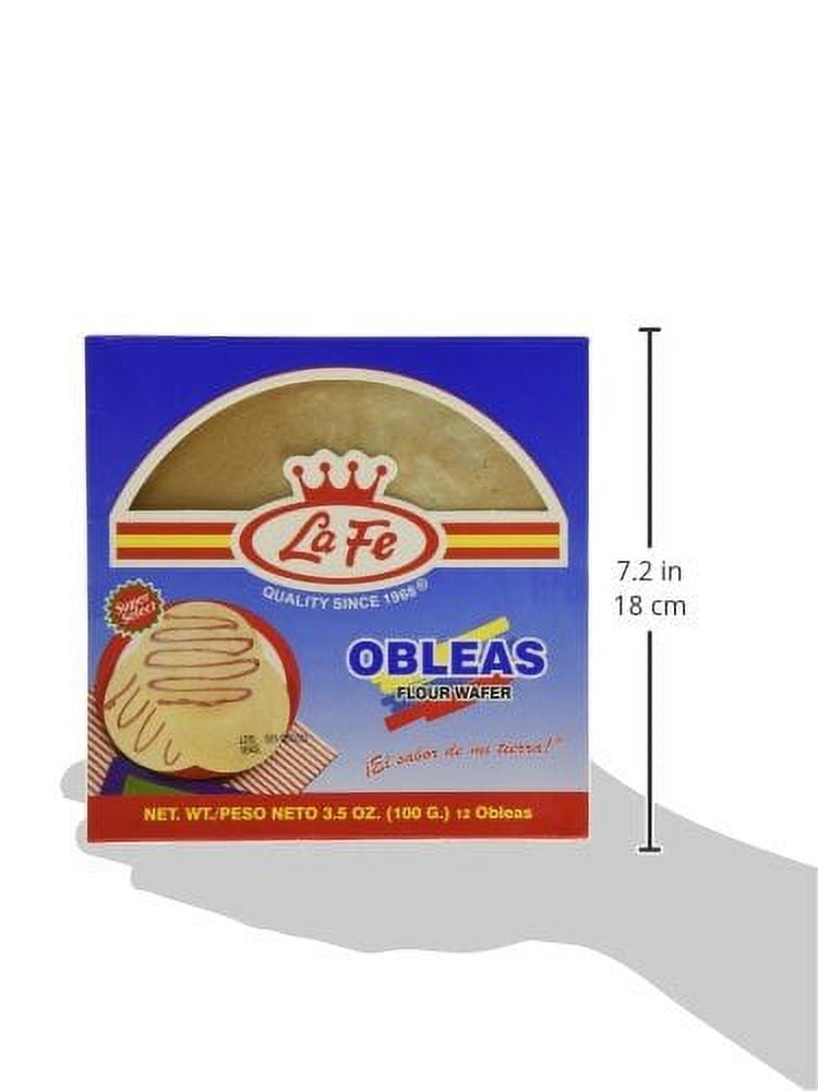 La Fe Obleas Authentic Mexican Flour Wafers, Regular Size, 12 Pack