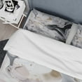 thumbnail image 4 of Designart "Captivating Marble White and Grey II" Abstract Marble Bedding Covert Set - Modern White Abstract Bed Set With 2 Shams, 4 of 6