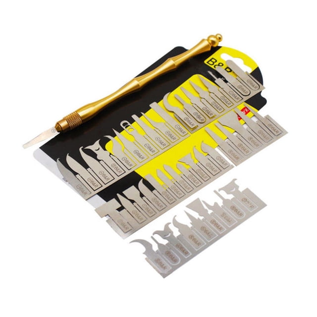 43Pcs Professional Phone Repair Kit Blade Set for Motherboard Disassembly for Removing A8 to A14 CPU Glue, Ergonomic Handle